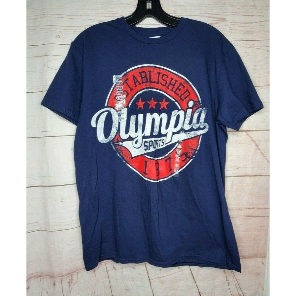 Delta Soft Olympia Sports Established 1975 Blue Red Medium T Shirt